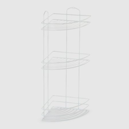 Полка в ванную угловая Teknotel 3 яруса белая