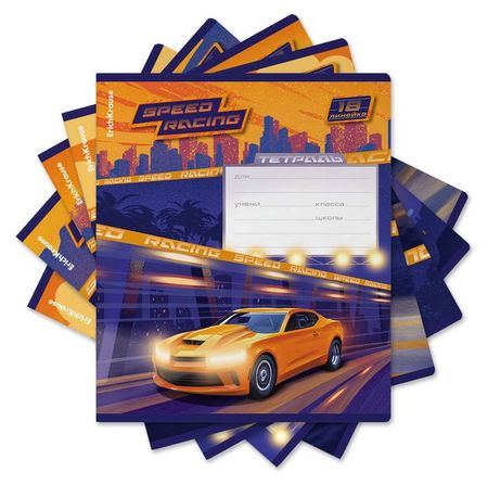 Тетрадь школьная ErichKrause Sport Car на скобе в линейку А5, 18 л