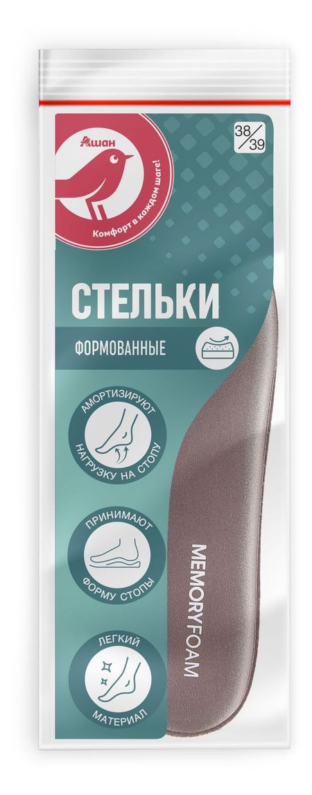 Стельки АШАН Красная птица формовые, р 38-39