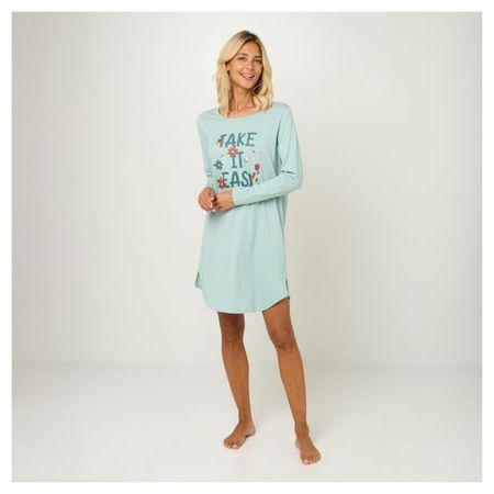 Сорочка женская InExtenso с длинным рукавом зеленая