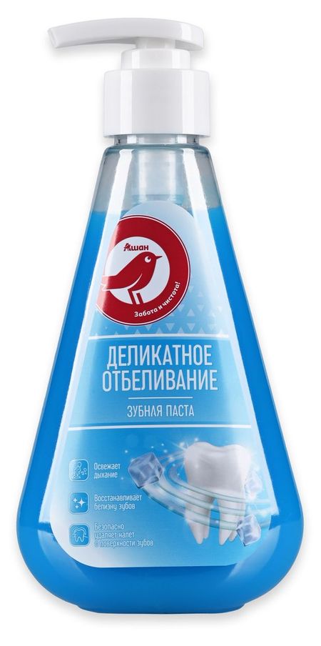 Зубная паста АШАН Красная птица Деликатное отбеливание, 225 мл
