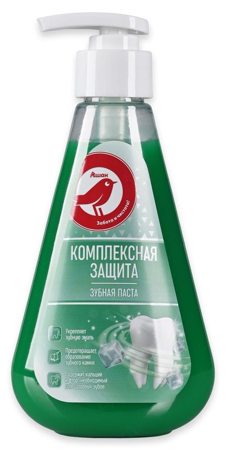 Зубная паста АШАН Красная птица Комплексная защита, 225 мл