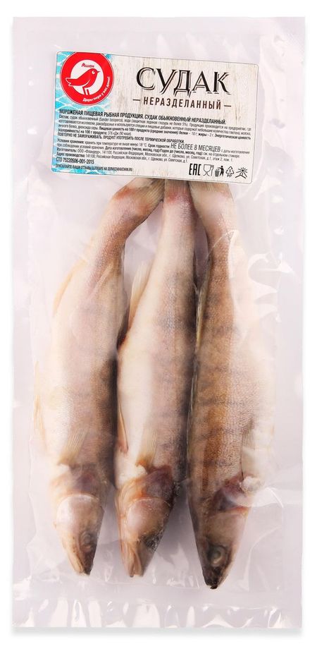 Судак замороженный АШАН Красная птица неразделанный, ~ 1 кг