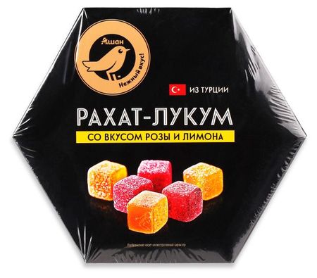 Рахат-лукум АШАН Золотая птица со вкусом розы и лимона Турция, 250 г