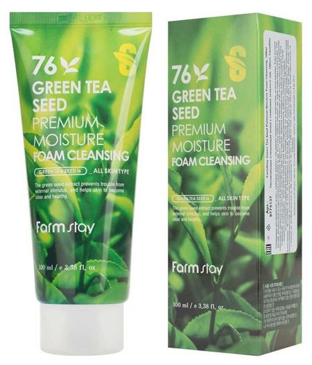 Пенка для лица FarmStay очищающая увлажняющая с семенами зеленого чая, 100 мл
