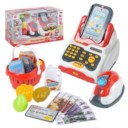 Игровой набор Abtoys Помогаю Маме. Касса в наборе с аксессуарами, звуковые и световые эффекты