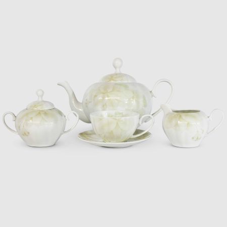 Сервиз чайный Hatori Freydis с бл.торт магнолия, белый 6 персон, 18 предметов