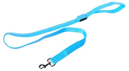 Поводок для собак АШАН Красная птица Светодиодный с usb зарядкой голубой, 2,5x121 см