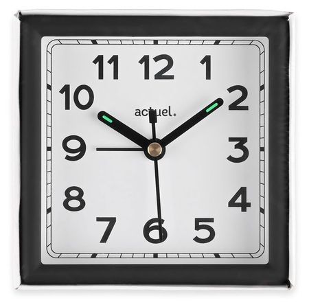 Будильник Actuel черный, 95х95 мм