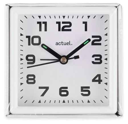 Будильник Actuel белый, 95х95 мм