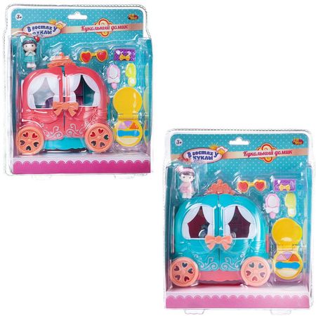 Игровой набор Abtoys В гостях у куклы. Карета- трансформер и куколка, в наборе с аксессуарами