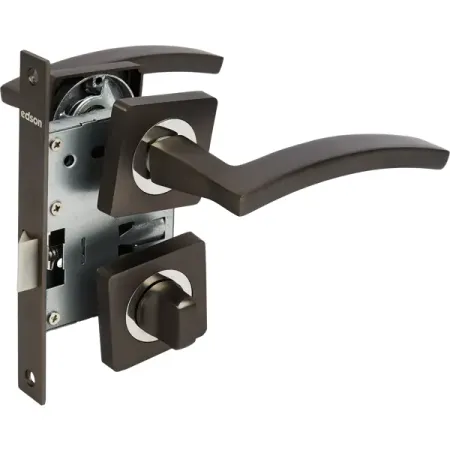 Комплект дверных ручек на розетке Edson WC16Q3 с запиранием цвет графит розетки bseed для телевизора с функцией st