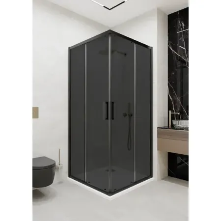 Душевая ширма Квадро Март квадратная 100x100x195см цвет профиля черный раздвижная стекло 6мм тонированное емкость квадратная evle floral 3 7 л