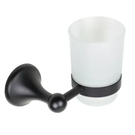 Стакан для зубных щеток Eltoni стекло/металл цвет черный