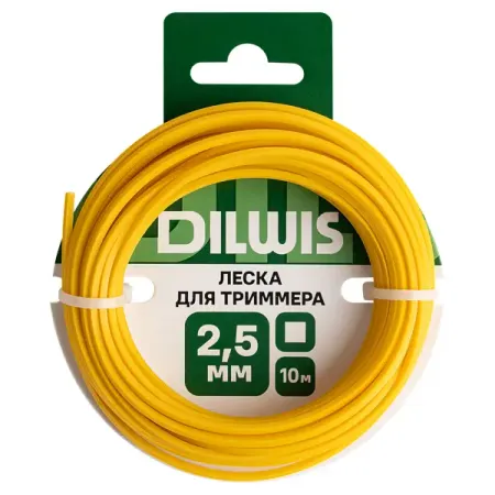 Леска DILWIS 2.5 мм 10 м квадратная цвет желтый карбюратор p19 p19 1 huayi подходит для бензиновых генераторов 2 3 квт
