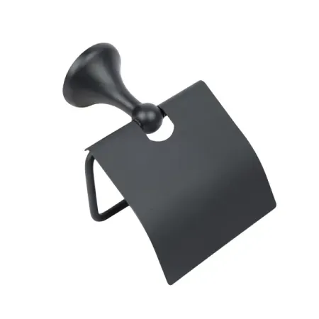 Держатель для туалетной бумаги Eltoni с крышкой цвет черный