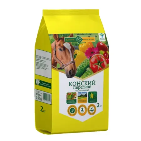 Удобрение Конский перегной гранулированный 2 кг удобрение органическое конский навоз в гранулах 2 л
