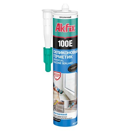 Герметик силиконовый универсальный Akfix 100E прозрачный 280 мл