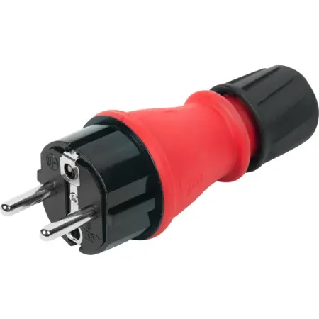 Вилка с заземлением Electraline Евро 220/240 В, IP54, цвет чёрный 1 компл 6 way deutsch dt dt06 6s розетка педали газа акселератора сборка переменного тока автомобильный провод штепсельная вилка