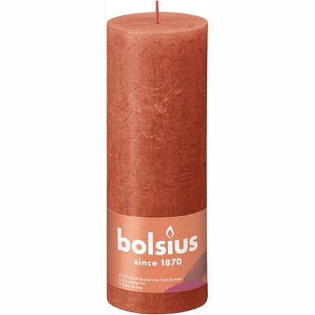 Свеча Bolsius Rustic 19х6,8 см Shine земляная оранжевая