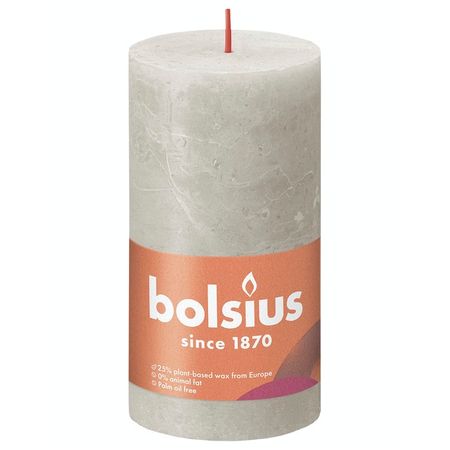 Свеча Bolsius Rustic 13х6,8 см Shine песочно-серая