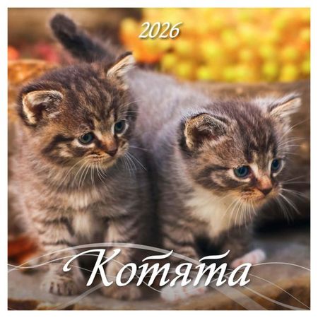 Календарь Дитон Котята на скрепке 2026 г, 285х285 мм
