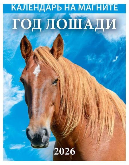 Календарь на магните отрывной Дитон Год лошади 2026 г, 96х135 мм