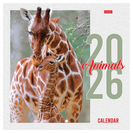 Календарь настенный перекидной Хатбер-М Animals на 2026 год, 21,6х21,6 см