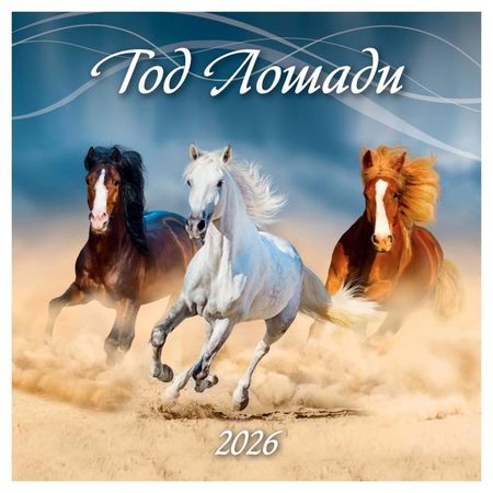 Календарь Дитон Год лошади на скрепке 2026 г, 285х285 мм