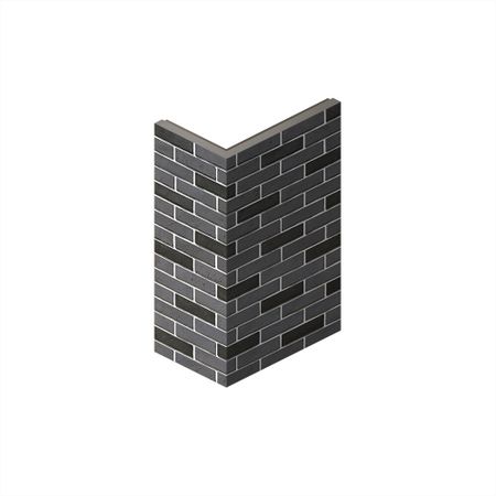 Искусственный камень угловой White Hills Терамо Брик черный (18 шт.=1,21 пог.м)