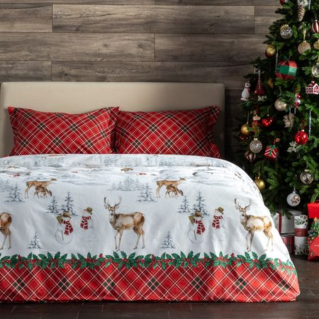 Постельное белье Рождество в деревне/Country christmas перкаль велюровые наволочки red christmas pillowcases 40x40см