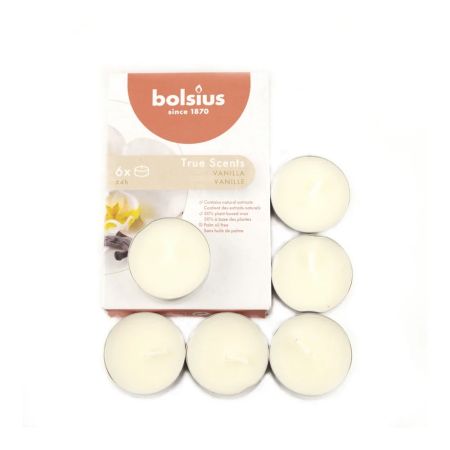 Свечи ароматические чайные Bolsius 6 шт ваниль 4 часа