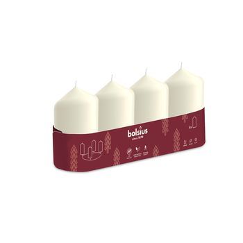Свеча столбик Bolsius 60/40 4 шт айвори