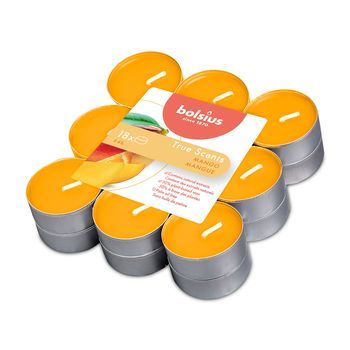 Свечи чайные 4часа 18 шт Bolsius true scents манго