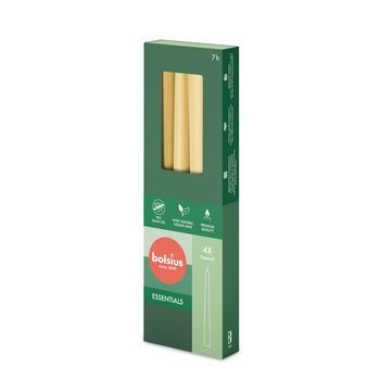 Свечи столовые Bolsius 245/24 мм, 4 шт овсянно-бежевый