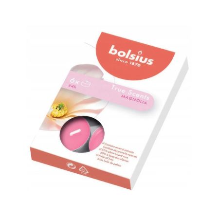 Свечи ароматические чайные Bolsius 6 шт магнолия 4 часа