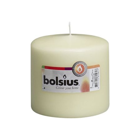 Свеча Bolsius цилиндрическая кремового цвета, 10х10 см