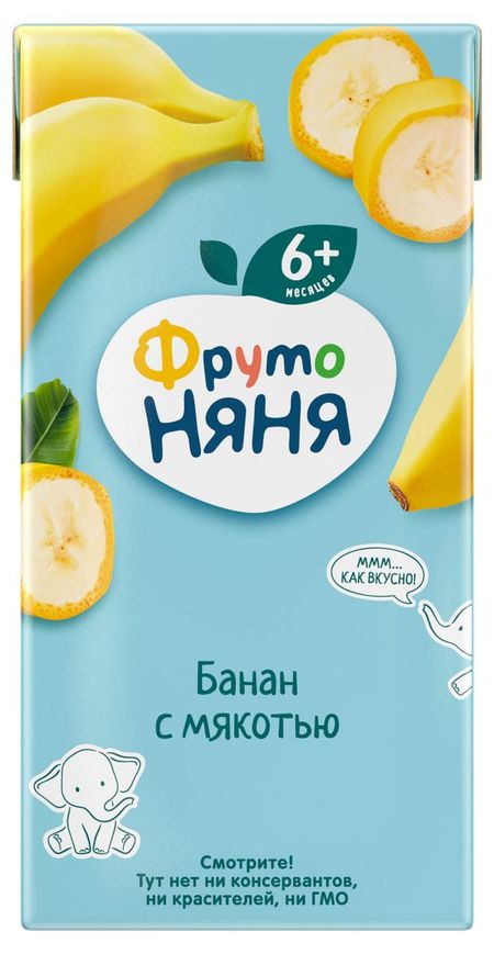 Нектар ФрутоНяня банановый с мякотью с 6 месяцев, 200 мл