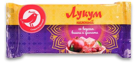 Рахат-лукум АШАН Красная птица нежный со вкусом вишни и граната, 250 г