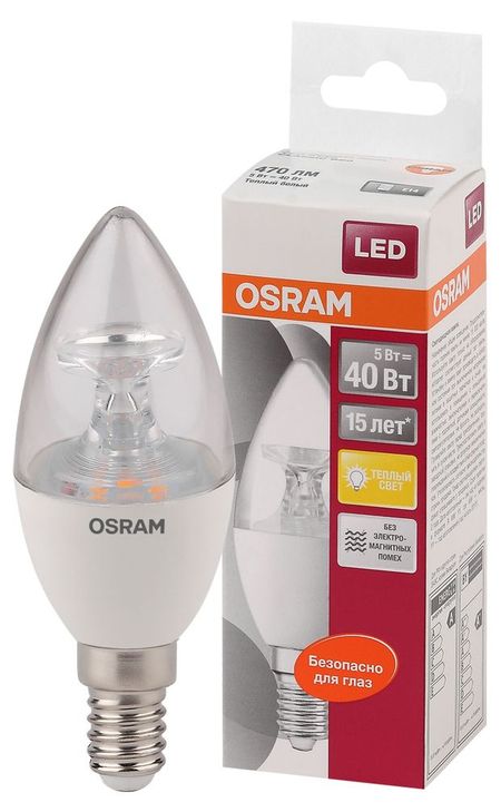 Лампа светодиодная Osram LED Star 5Вт E27 теплый белый свет