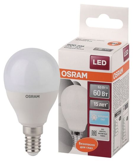 Лампа светодиодная Osram LED Star 6,5Вт E14 OS нейтральный белый свет