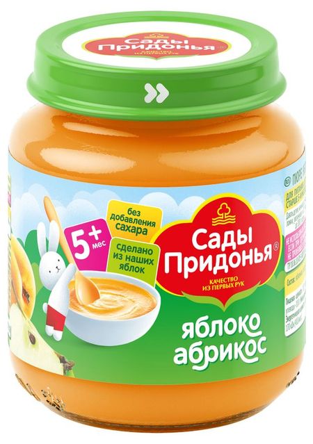 Пюре Сады Придонья яблоко абрикос с 5 мес., 120 г