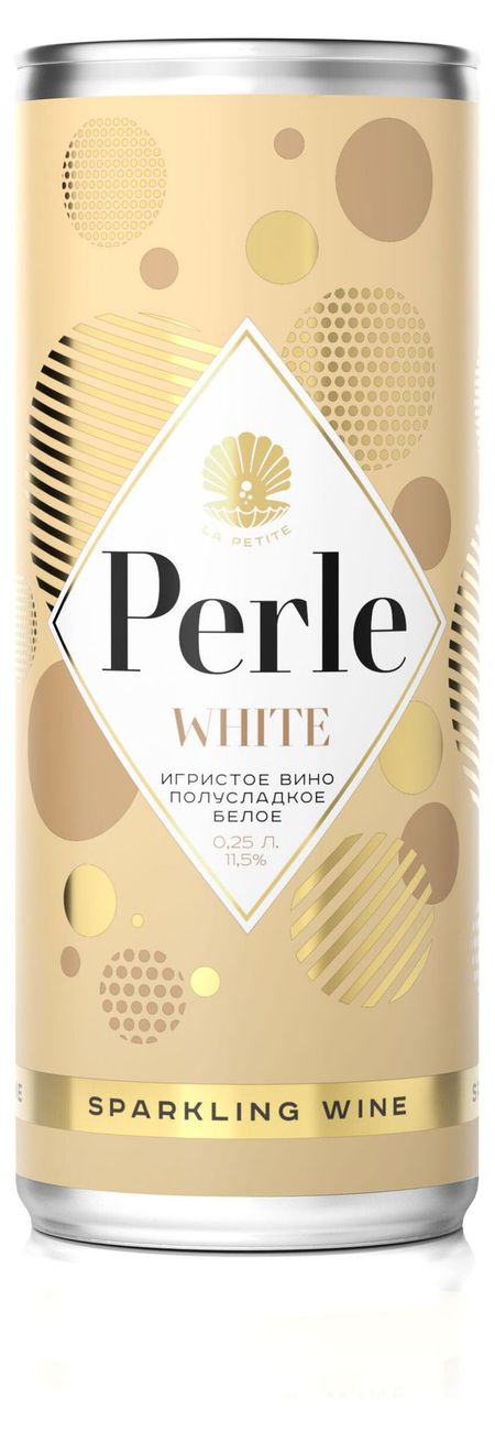 Игристое вино Perle белое полусладкое Россия, 0,25 л