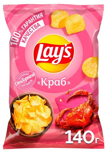 Чипсы картофельные Lay's со вкусом краба, 140 г
