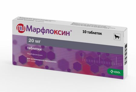 Лекарственные препараты KRKA Марфлоксин таблетки, 20 мг №10 (10 таб.)