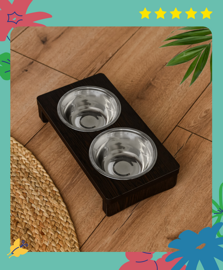 Миски Yami Yami миски Двойная миска, венге (2x0.5 л)