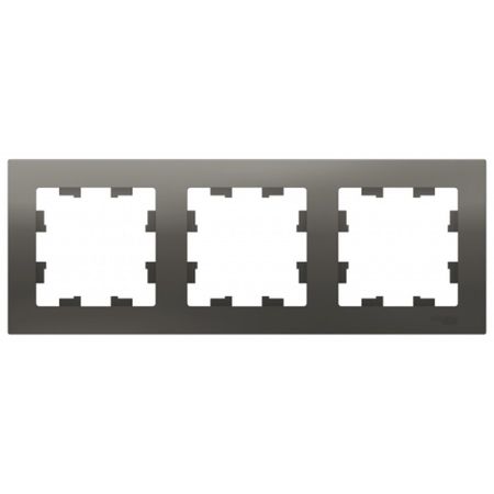 Рамка Systeme Electric AtlasDesign трехместная сталь (ATN000903)