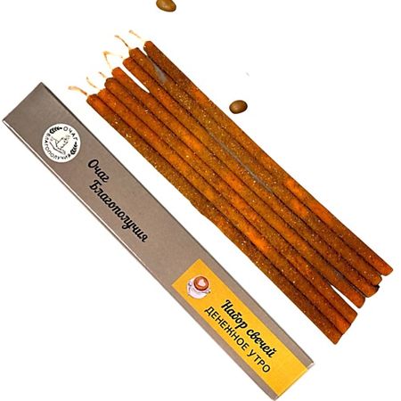 Свеча ароматическая ОЧАГ БЛАГОПОЛУЧИЯ Набор свечей Денежное утро хру ное денежное дерево