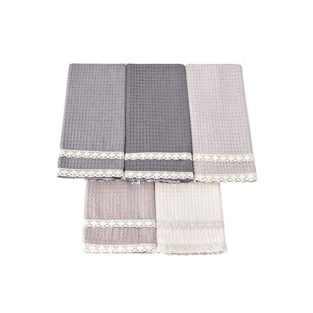 Набор полотенец KARNA Кухонные полотенца вафельные KOPENAKI c гипюром китайские чайные полотенца