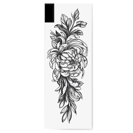 Наклейки для тела PRINT FACTORY Временная переводная татуировка Хризантема наклейки для тела print factory временная переводная татуировка ы лилия